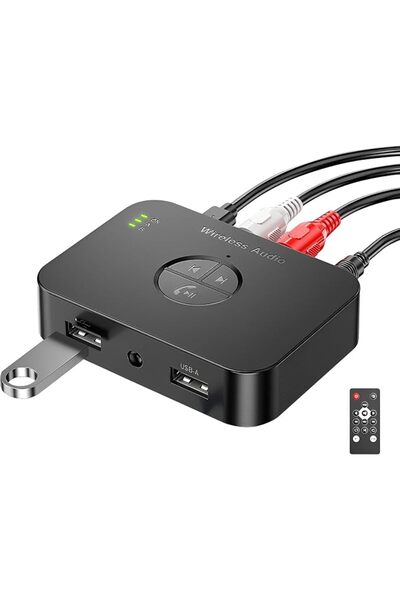 AZONEE جهاز استقبال بلوتوث 5.4، محول بث الموسيقى مع مدخل AUX 3.5 ملم، RCA، صو...