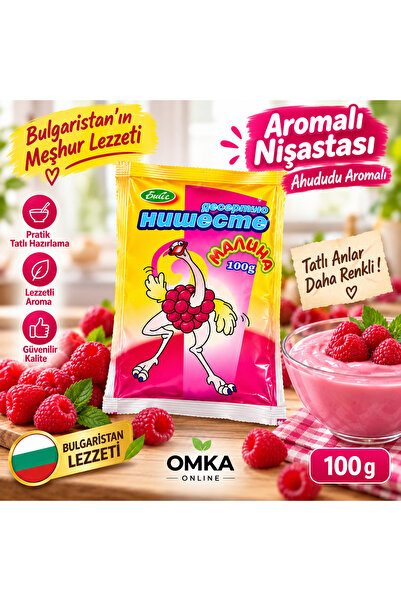 Ahududu Aromalı Nişasta 100 g – Bulgaristan’ın Meşhur Renkli Tatlı Nişastası Tatlı, Muhallebi, Kek ve Pasta İçin Aromalı Nişasta