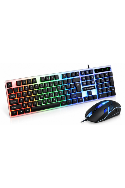 Platoon PL-357 RGB Işıklı USB Oyuncu Klavye ve Mouse Seti