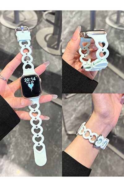 Alstrap Apple Watch Series 12/11/10 42mm, 9/8/7 41mm, 6/5/SE 40mm Uyumlu Kalp...