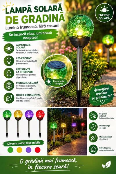 Rothoplast Solar LED garden light, green globe, with ground rod