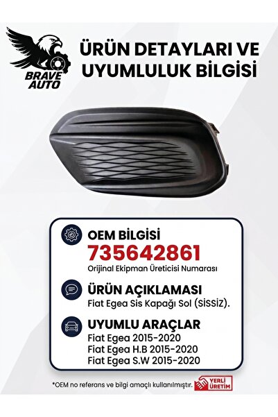 Fiat Egea Sissiz Sis Kapağı SOL 735642861