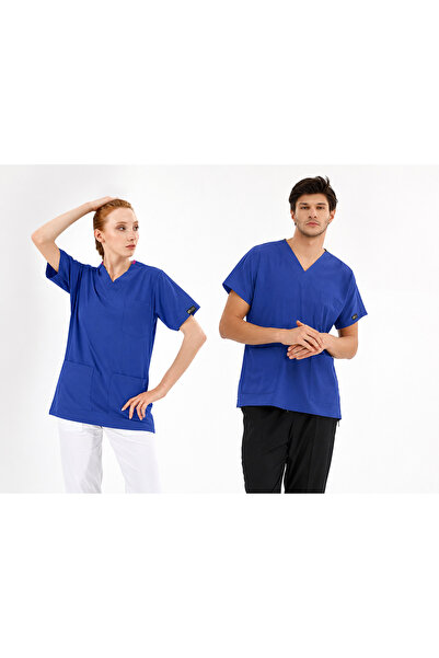 ÇİZGİ MEDİKAL Dazzling Blue Silva Luxury Lycra Single Top Jersey