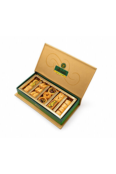 AL SULTAN Sweets Mixed Baklava 100 g - 7 Varieties - Pistachio & Cashew Filled Arabic Sweets in Gift Box - Traditional Middle Eastern Baklawa for Eid, Ramadan & Celebrations