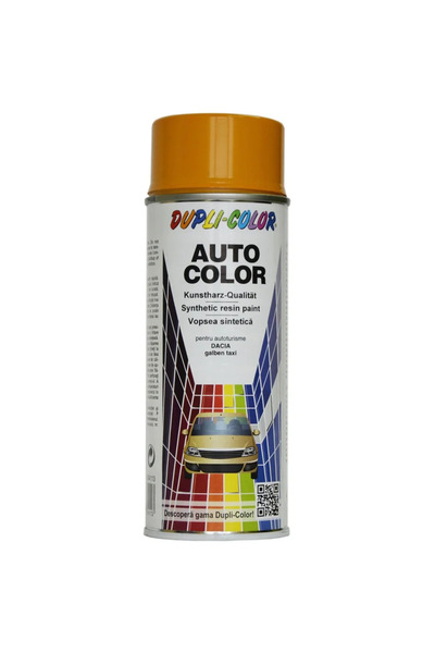 Dupli-Color Dacia non-metallic car touch-up spray paint, taxi yellow, 350ml