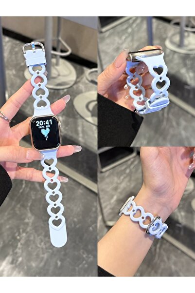 Alstrap Apple Watch Series 12/11/10 42mm, 9/8/7 41mm, 6/5/SE 40mm Uyumlu Kalp...
