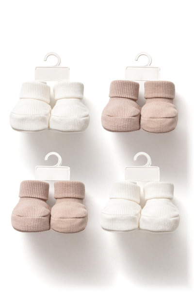 pofidoo baby Yenidoğan Bebek Patik Çorap 4'lü Set Fitilli Kumaş Unisex Hediye...