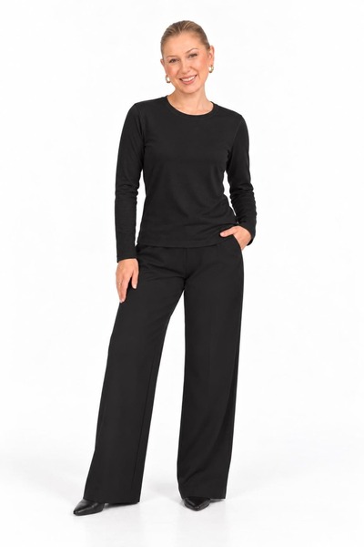 Serpirella Butik Crew Neck Long Sleeve Basic Blouse