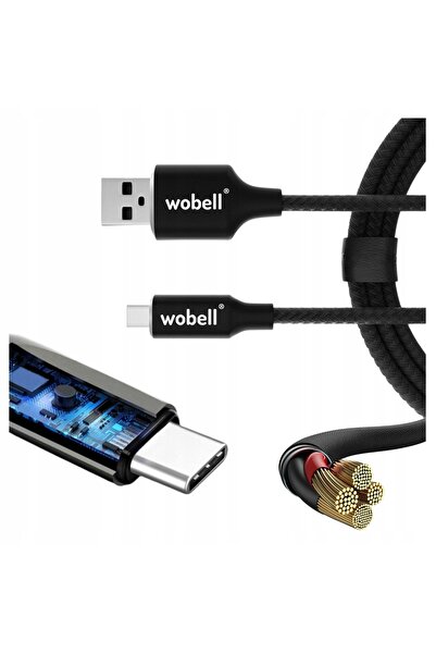WOBELL Cablu de Date și Încărcare Rapidă USB la Type-C, 1.8m, Nailon Împletit...