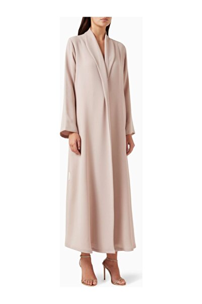Hessa Falasi Lightweight Crepe Fabric Design for Stylish Collar Detailed Long...