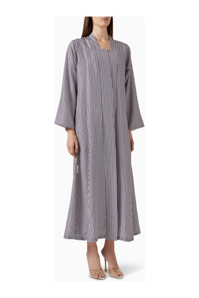 Hessa Falasi Chiffon Printed Abaya and Sheila Combination with Luxurious Desi...
