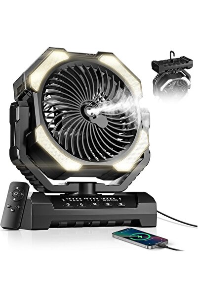 GENERAL Misting Fan, Portable Camping Fans with 9oz Water Tank, 24000mAh Rech...