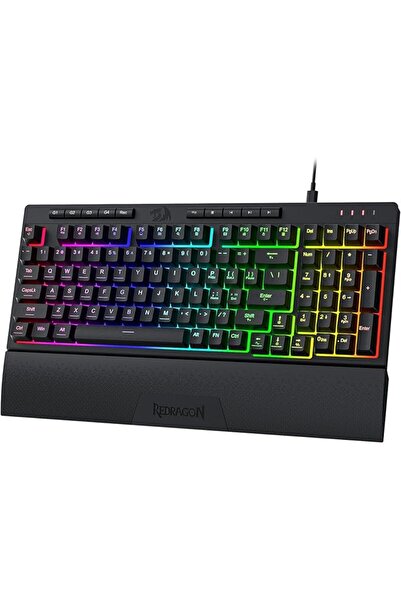 REDRAGON K515 Shiva RGB Membrane Gaming Keyboard, 98 Keys Mechanical Feel Key...