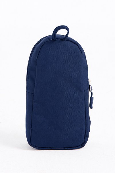 Roxbros 2-Compartment Navy Blue Pen Holder with Transparent Pockets