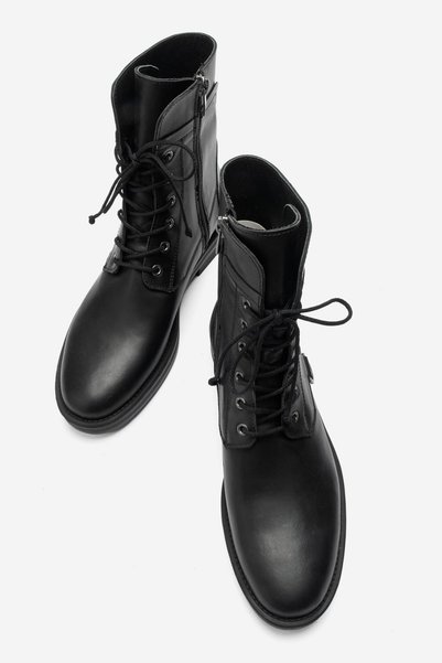 Zeynep Sıradağlı Halsey Genuine Leather Women's Boots Black Boots
