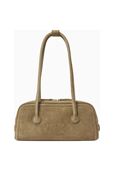 MARGE SHERWOOD Soft Baguette Shoulder Bag, Suede Leather Minimalist and Elega...