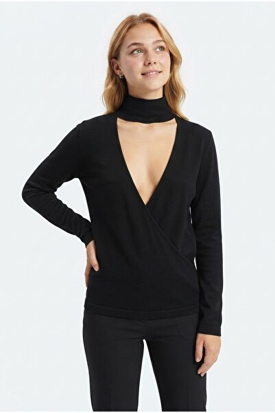 Şeker Portakalım Women's Turtleneck Double-Breasted Detailed Long Sleeve Knit...