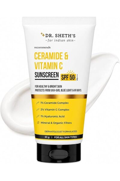Dr. Sheth's Dr. Sheth’s Sunscreen SPF 50 PA+++ with Ceramide, Vitamin C & Hya...
