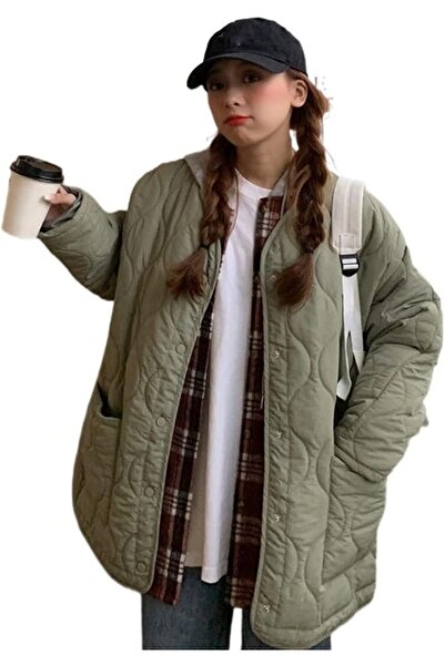 GENERAL Mini fridge Winter Jacket Women Style Argyle Pattern Cotton-padded Co...