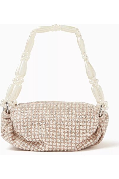 0711 TBILISI Tiny Nino Glittering Satin Mini Bag Pearl Handle Handmade Elegance