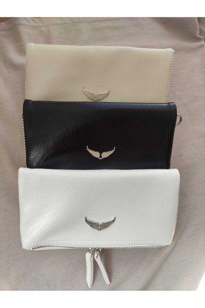 Askora Maralle Chain Strap Women's Shoulder & Portfolio Bag with Wing Detail