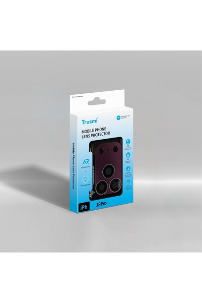 TRUSMI iPhone 18 Pro Integrated Armored Metal Camera Lens Protector Claret Red Tg09-16