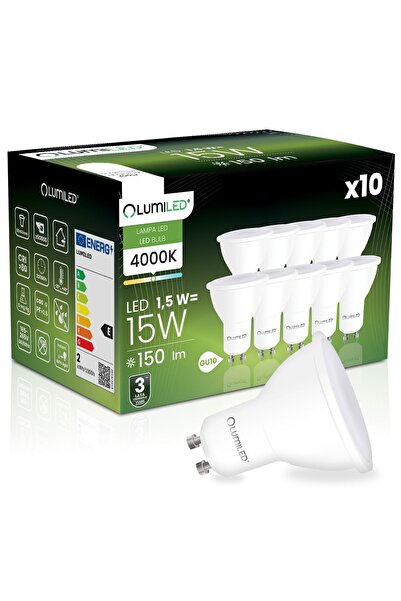 Lumiled 10x Bec LED GU10 tip spot PAR16 1.5W = 15W 150lm 4000K Neutru 120 °