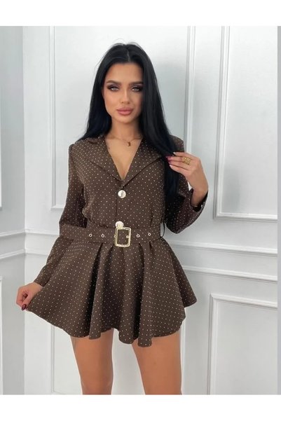 ddastore Rochie Stil Salopeta Nairobi cu pietricele- Maro -