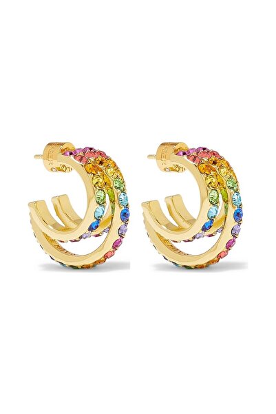 Kurt Geiger Colorful Crystal Triple Hoop Earrings