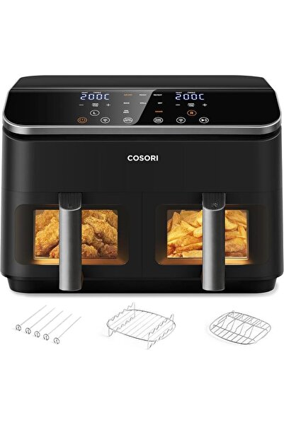 COSORI Hot Air Fryer 2 Chambers, Test Winner of Stiftung Warentest, 6-in-1 Du...