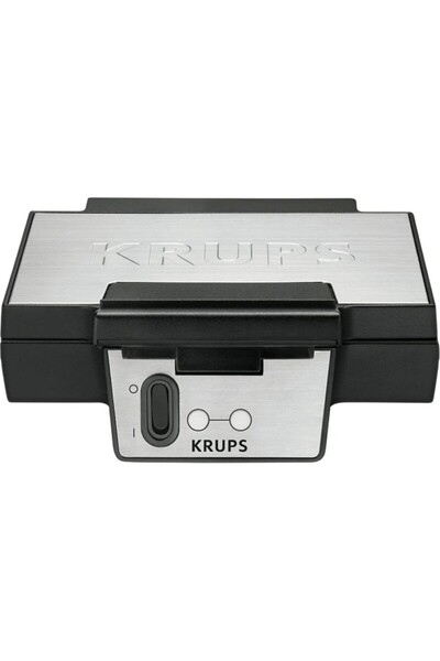 Krups 251 Waffle Makinesi, 850W, 2 Büyük Belçika Waffle, Siyah Paslanmaz Çelik