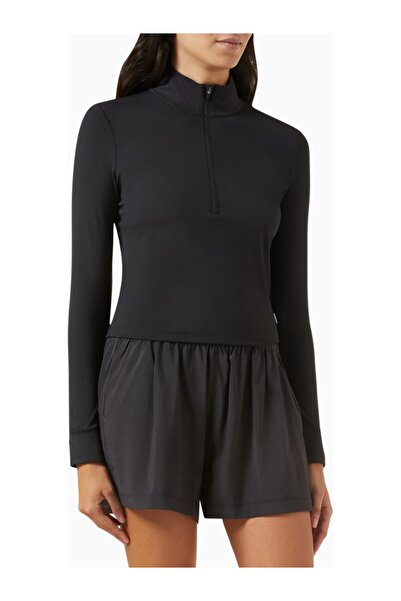 Vuori Studio Half-Zip Crop Top, Stretch Knit Sporty and Stylish Top
