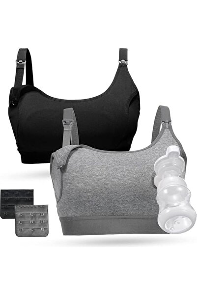 Momcozy Breastfeeding and Milking Bra, Adjustable, with Additional Strap, Wir...