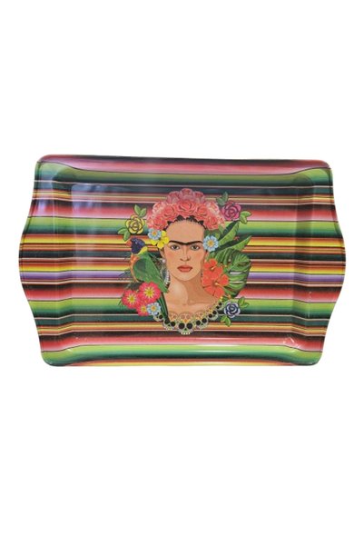 Generic Brand Tavă Frida Kahlo, pentru cafea, metal, 25x17 cm