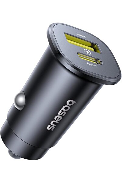 Baseus شاحن سيارة بقوة 30 واط بمنفذين USB من النوع C للشحن السريع، محول هاتف ...
