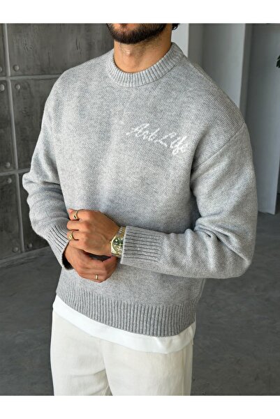 FO4RBS Art Life Textile Detailed Knitted Knitwear Gray