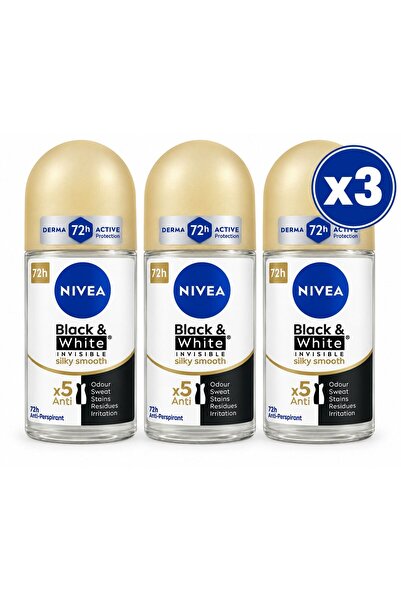 NIVEA 3x Μαύρο & Λευκό μεταξένια απαλό
