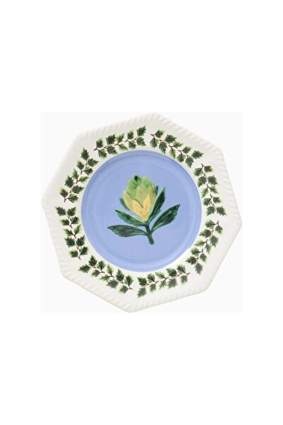 Anthropologie طبق الحلوى المصنوع من الفخار المرسوم يدويًا من ألانا