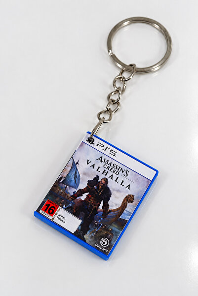NEORA سلسلة مفاتيح على شكل صندوق ألعاب مصغر لـ Assassin's Creed Valhalla PS5