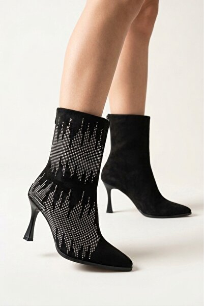 Blacktavern Suede Stone Embellished Boots