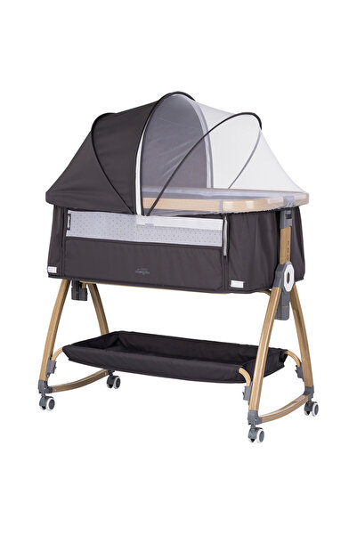 Chipolino Patut co-sleeper Charisma cu laterala culisanta charcoal wood