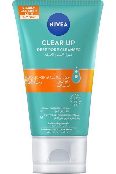 Nivea Body NIVEA Face Wash Deep Pore Cleanser, Clear Up with Sea Salt, Salicy...