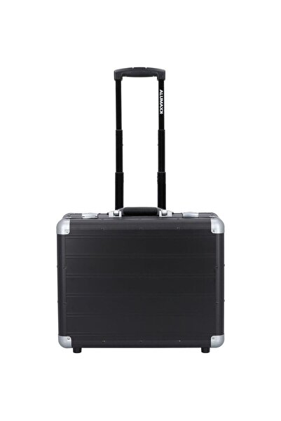 Alumaxx 47 cm Siyah Laptop Bölmeli Pilot Tipi İş Valizi, 2 Tekerlekli, Alüminyum