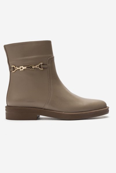 Zeynep Sıradağlı Hayli Genuine Leather Women's Boots Mink