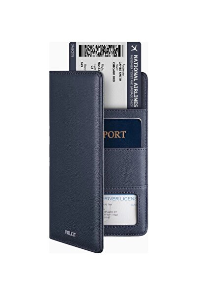 VULKIT Rfid Protected Leather Unisex Passport Holder and Travel Wallet