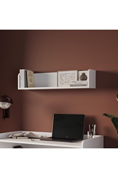Bimossa X2140 Daffy Duvar Rafı Beyaz - 94 cm Geniş, 24 cm Derin ve Yuvarlatıl...