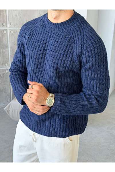 FO4RBS Reglan Sleeve Ribbed Knitwear Navy Blue