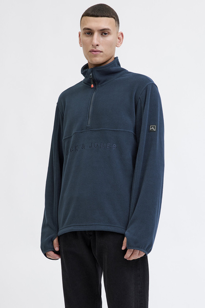 Jack & Jones Jack Jones Jjalpes Half Zıp Fleece Jacket Aw25 Erkek Lacivert Mo...