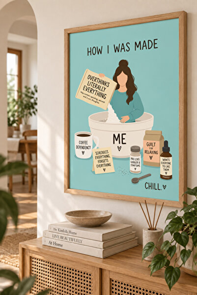 Pegziz Tablou înrămat „Cum m-am format” – Decor de perete cu ilustrație moder...