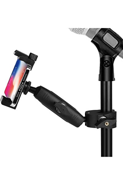 GENERAL Music Boom Microphone Mic Stand Phone Holder Mount with Long Arm and ...